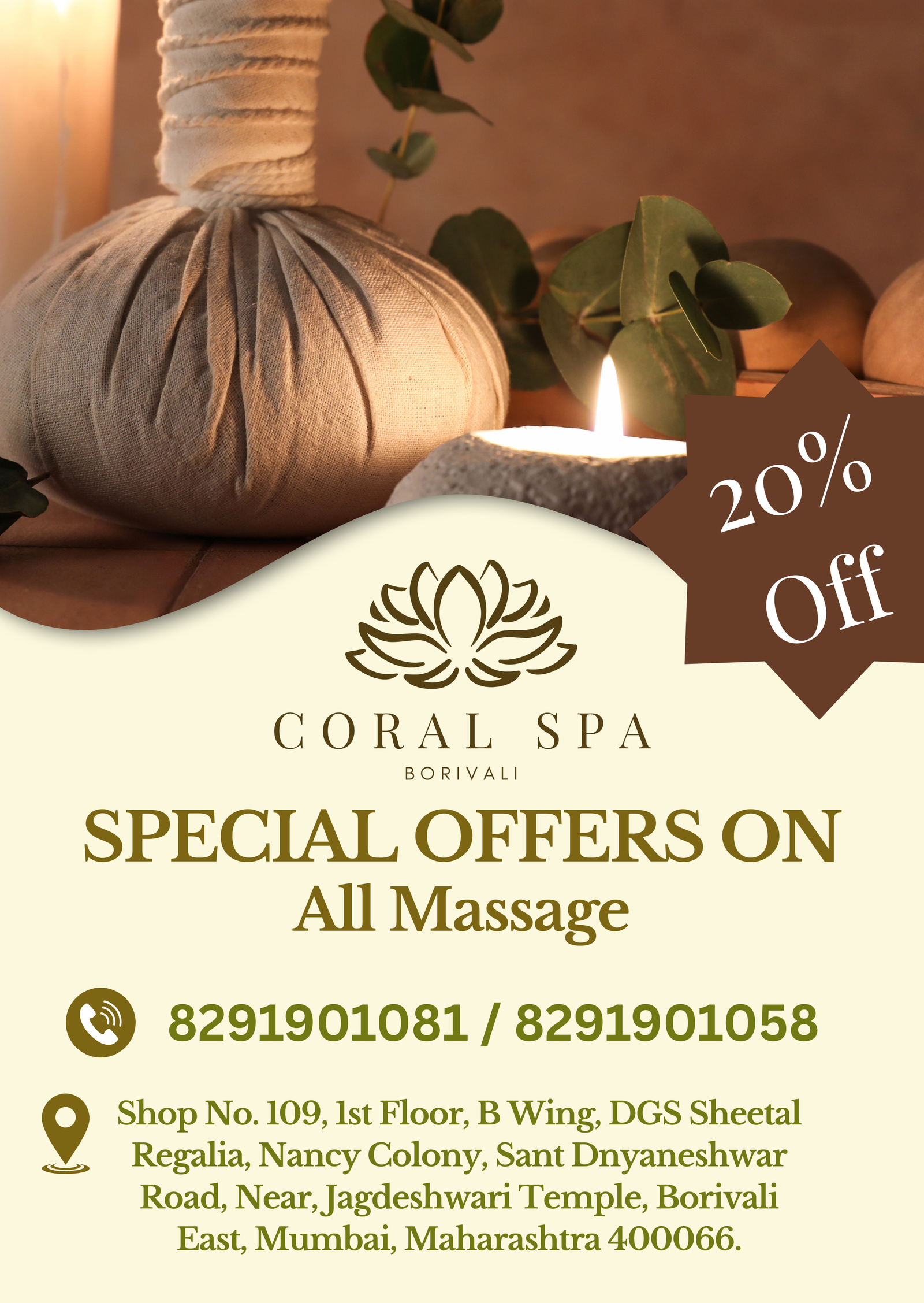 20% Off on Full Body Massage at Coral Spa Borivali